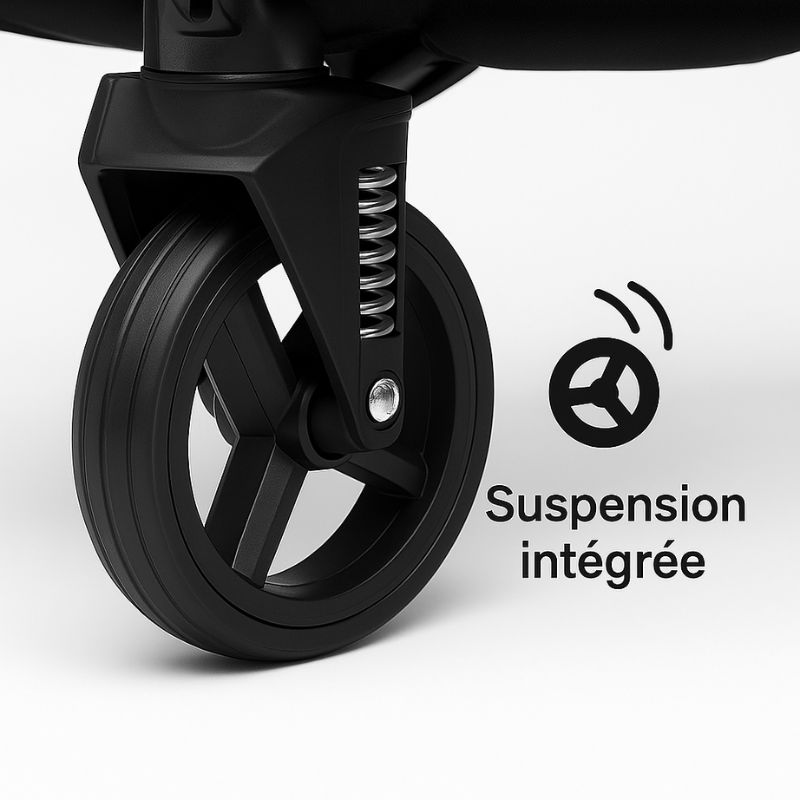 Roues robustes avec suspension pour une conduite confortable – poussette double Lilou